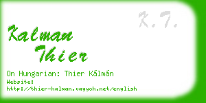 kalman thier business card