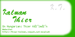 kalman thier business card